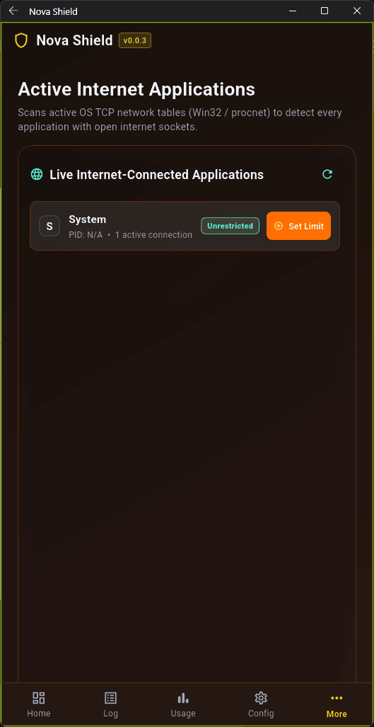 Active OS TCP Sockets & Connected Apps Scanner